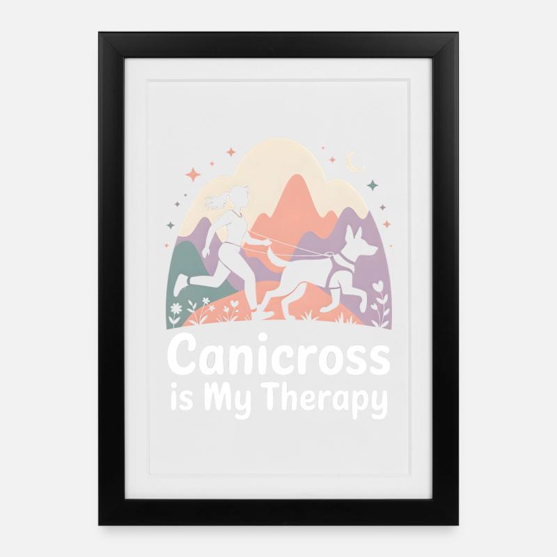 Canicross - Framed poster (27 × 37 cm) - black