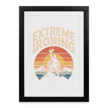 Repassage extrême Alpinisme - Affiche encadrée (27 × 37 cm) - noir - Devant