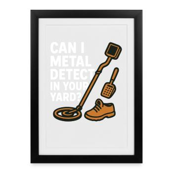 Metal Detect In Your Yard Treasure Hunter - Framed poster (27 × 37 cm) - black - Front