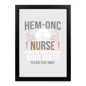Hem/Onc Krankenschwester Ehemann Hämatologie Krankenschwester - Gerahmtes Poster (27 × 37 cm) - Schwarz - Vorne