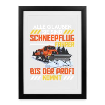 Dégagement TOUT LE MONDE PENSE QUE TU ES UN CHAUFFEUR DE CHASSE-NEIGE - Affiche encadrée (27 × 37 cm) - noir - Devant