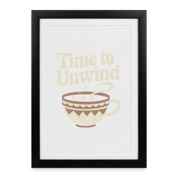 Time to Unwind – Vintage Teacup - Framed poster (27 × 37 cm) - black - Front