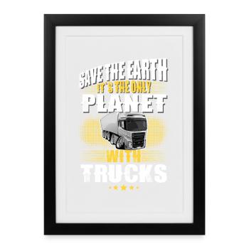 Truck Driver - Framed poster (27 × 37 cm) - black - Front