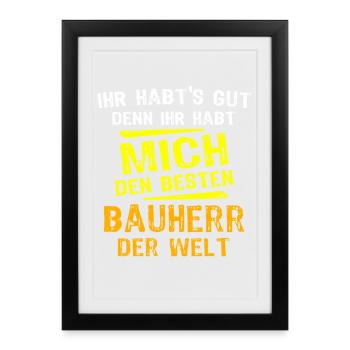 Builder Gift - Framed poster (27 × 37 cm) - black - Front