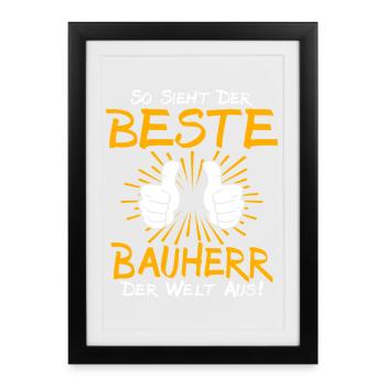 Builder Gift Idea - Framed poster (27 × 37 cm) - black - Front