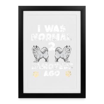 I was normal in front of 2 Samoyeds - Framed poster (27 × 37 cm) - black - Front
