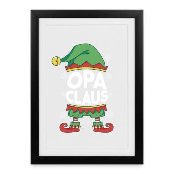 Noël Père Noël Grand-père Noël - Affiche encadrée (27 × 37 cm) - noir - Devant