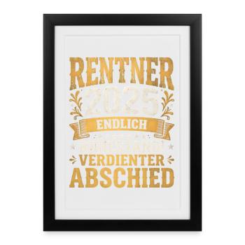 Pensioners 2025 Retirement Deserved Farewell - Framed poster (27 × 37 cm) - black - Front