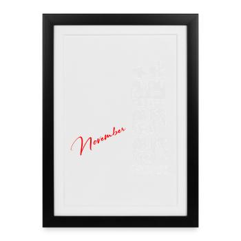 Novembre 1955 Vintage Rétro Anniversaire - Affiche encadrée (27 × 37 cm) - noir - Devant