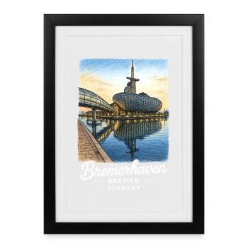 Bremerhaven - Affiche encadrée (27 × 37 cm) - noir - Devant