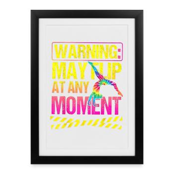 Warning May Flip Gymnastics Saying Gymnastics Tie Dye - Framed poster (27 × 37 cm) - black - Front