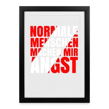 Les gens normaux me font peur - Affiche encadrée (27 × 37 cm) - noir - Devant