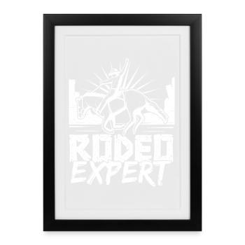 Rodeo Horse Riding Rodeo Expert Cowboy - Framed poster (27 × 37 cm) - black - Front