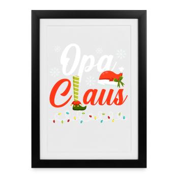 Noël Père Noël Grand-père Noël - Affiche encadrée (27 × 37 cm) - noir - Devant