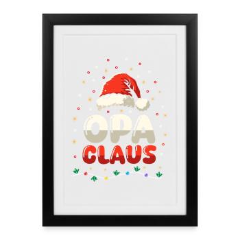 Noël Père Noël Grand-père Noël - Affiche encadrée (27 × 37 cm) - noir - Devant