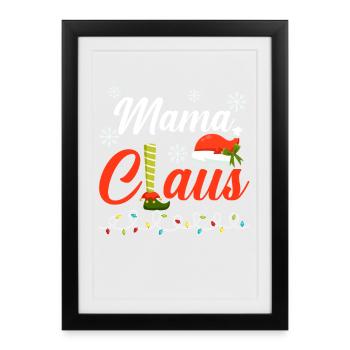 Santa Claus Mom Claus Christmas - Framed poster (27 × 37 cm) - black - Front