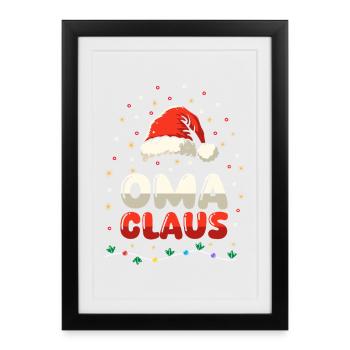 Santa Claus Grandma Claus Christmas - Framed poster (27 × 37 cm) - black - Front