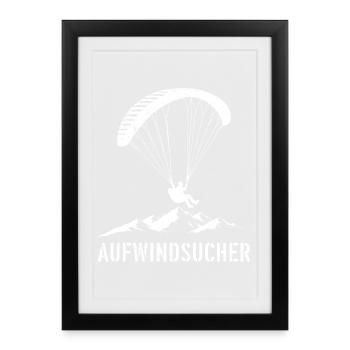Parapente CHERCHEUR PLAISIR - Affiche encadrée (27 × 37 cm) - noir - Devant