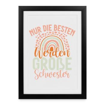Seules les meilleures deviennent grandes sœurs - Affiche encadrée (27 × 37 cm) - noir - Devant