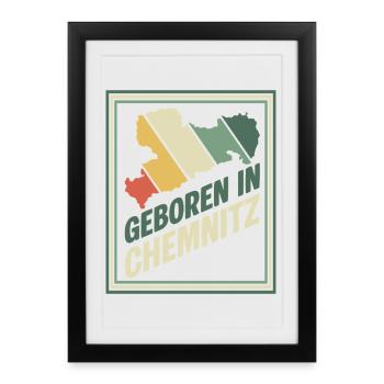 Né à Chemnitz Vintage Signet - Affiche encadrée (27 × 37 cm) - noir - Devant