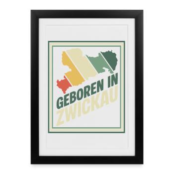 Né à Zwickau - Affiche encadrée (27 × 37 cm) - noir - Devant