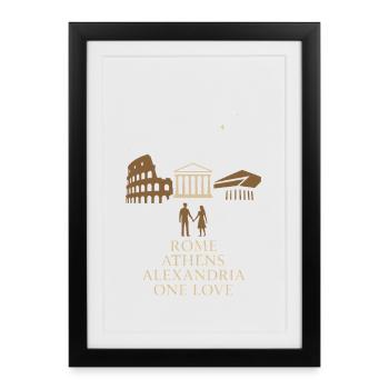 Mythologie de l’amour ancien Romance Vintage - Affiche encadrée (27 × 37 cm) - noir - Devant