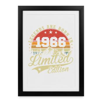Legends Are Born 1966 Birthday Gift - Framed poster (27 × 37 cm) - black - Front