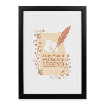 Mythologie de l’amour ancien Romance Vintage - Affiche encadrée (27 × 37 cm) - noir - Devant