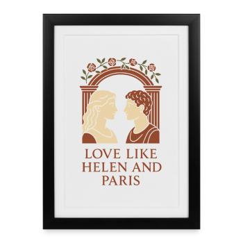Mythologie de l’amour ancien Romance Vintage - Affiche encadrée (27 × 37 cm) - noir - Devant
