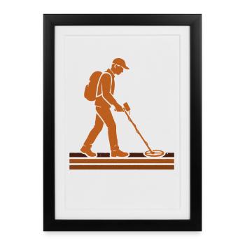 Treasure Hunter Metal Detecting Adventure - Framed poster (27 × 37 cm) - black - Front