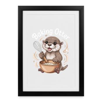 Humour de loutre - Affiche encadrée (27 × 37 cm) - noir - Devant
