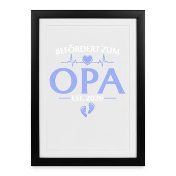 Promoted to Grandpa 2026 Baby Shower - Framed poster (27 × 37 cm) - black - Front