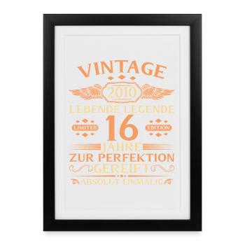 16e anniversaire Année 2010 - Affiche encadrée (27 × 37 cm) - noir - Devant