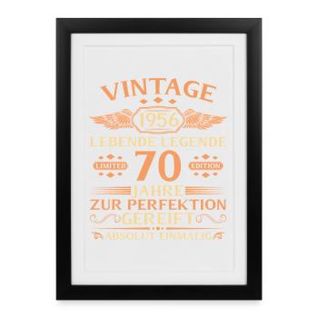 70th Birthday Vintage 1956 Year - Framed poster (27 × 37 cm) - black - Front