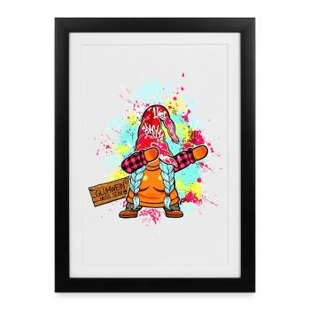 Marché de Noël des femmes Dab de la Reine du Vin Chaud - Affiche encadrée (27 × 37 cm) - noir - Devant