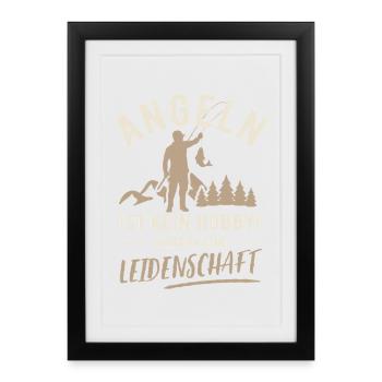 Fishing | Not a hobby but a passion - Framed poster (27 × 37 cm) - black - Front