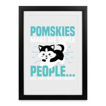 Harnais pour chien Pomsky Supplies Peluche Pomsky - Affiche encadrée (27 × 37 cm) - noir - Devant