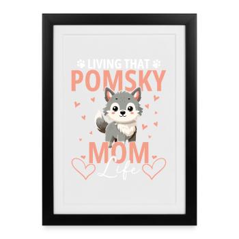 Propriétaire de Pomsky Lit de lit pour chien en peluche Pomsky - Affiche encadrée (27 × 37 cm) - noir - Devant