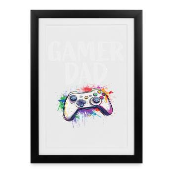 Gamer Dad - Gerahmtes Poster (27 × 37 cm) - Schwarz - Vorne
