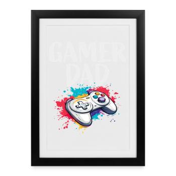 Manette Gamer Dad - Affiche encadrée (27 × 37 cm) - noir - Devant