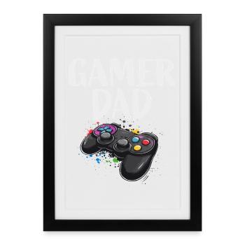 Gamer Dad - Framed poster (27 × 37 cm) - black - Front