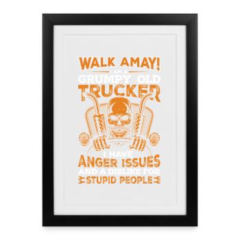 Truck Driver - Framed poster (27 × 37 cm) - black - Front