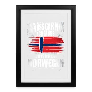 Norway - Framed poster (27 × 37 cm) - black - Front