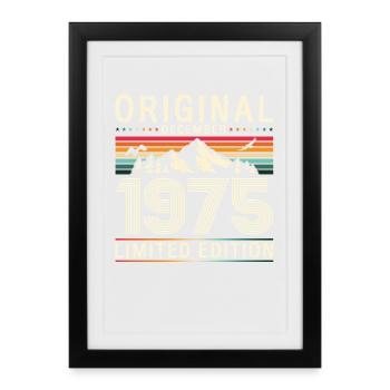 50ème Anniversaire Original Décembre Millésime 1975 - Affiche encadrée (27 × 37 cm) - noir - Devant