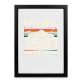 44e anniversaire Original Décembre Né en 1981 - Affiche encadrée (27 × 37 cm) - noir - Devant