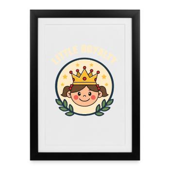 Little Royalty – Sweet Girl with a Crown - Framed poster (27 × 37 cm) - black - Front