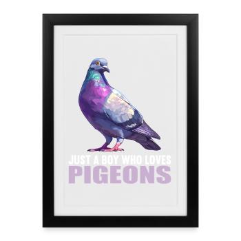 Pigeons Pigeon - Framed poster (27 × 37 cm) - black - Front