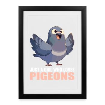 Pigeons Pigeon - Framed poster (27 × 37 cm) - black - Front