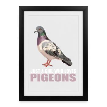 Pigeons Pigeon - Framed poster (27 × 37 cm) - black - Front