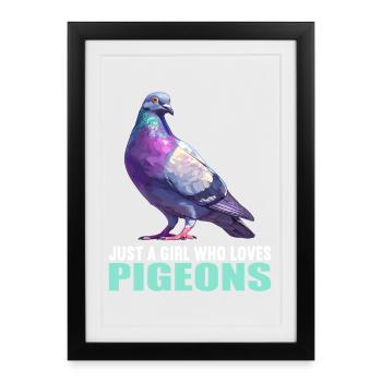 Pigeons Pigeon - Framed poster (27 × 37 cm) - black - Front
